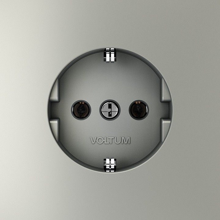Розетка с заземлением, без рамки Voltum S70 VLS040105