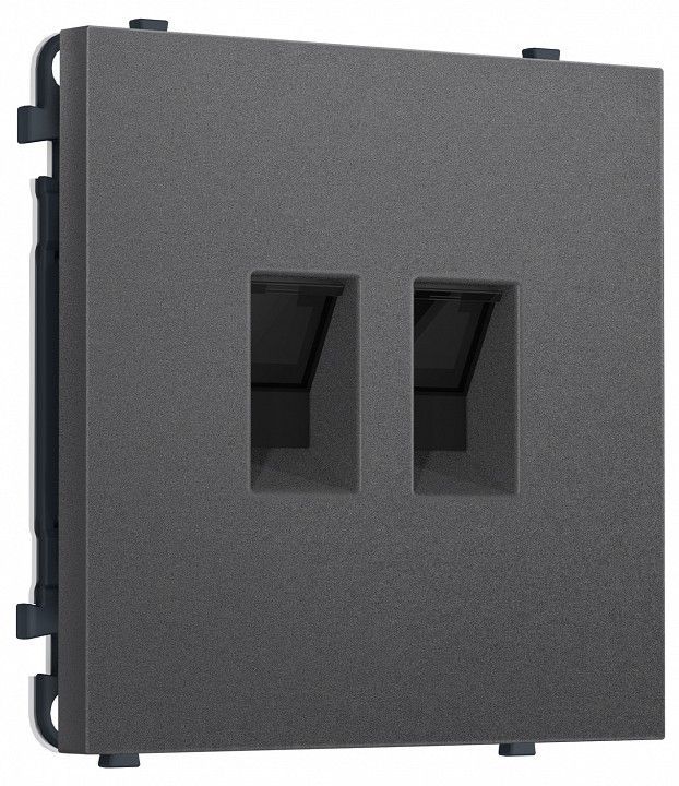 Розетка двойная Ethernet RJ-45 и со шторками, без рамки Ambrella Volt MS MS662110