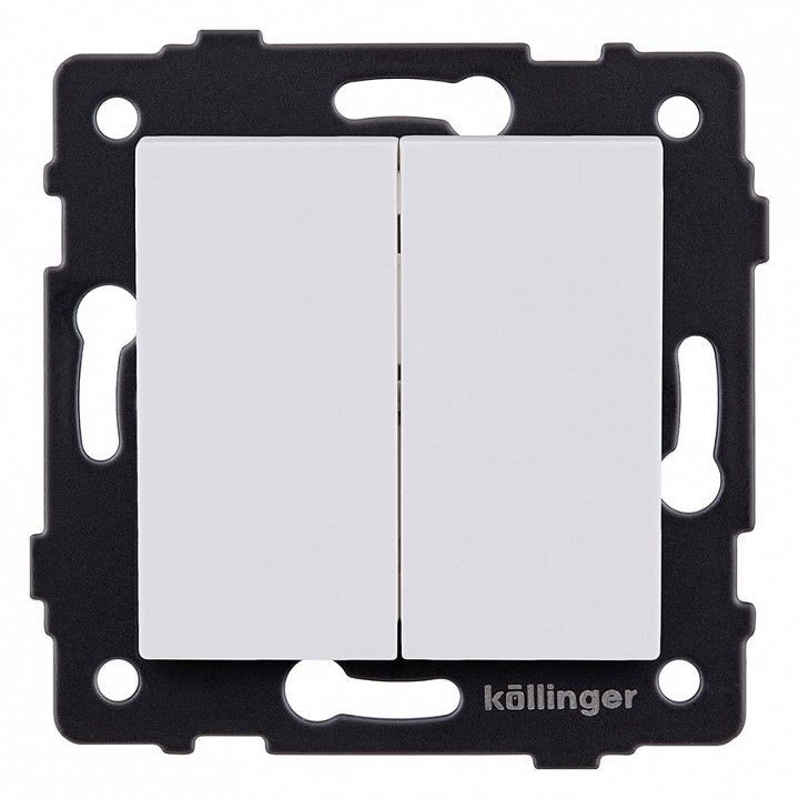 Выключатель проходной двухклавишный без рамки Kollinger  REA-S-009WM