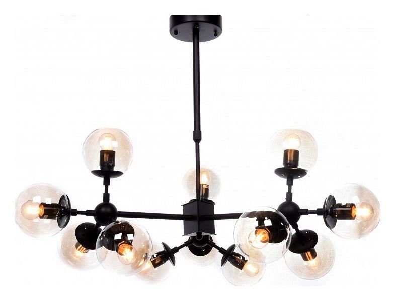 Люстра на штанге LUMINA DECO Zodiak LDP 160-12 BK+TEA