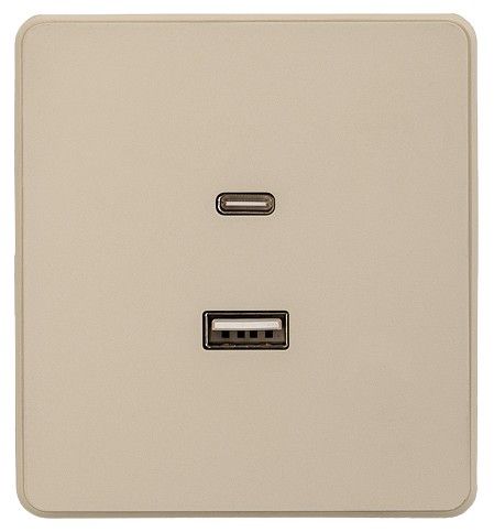 Розетка 2хUSB type A и C без рамки Kranz ROUND KR-78-0734-7