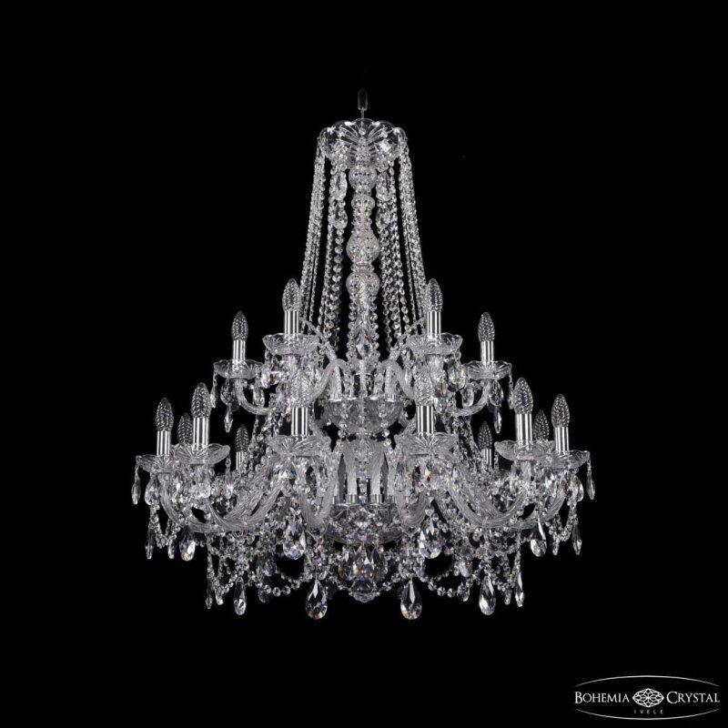 Подвесная люстра Bohemia Ivele Crystal 1411 1411/12+6/300/h-93/2d Ni