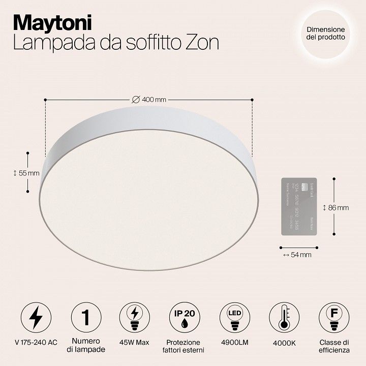Накладной светильник Maytoni Zon C032CL-L48W4K