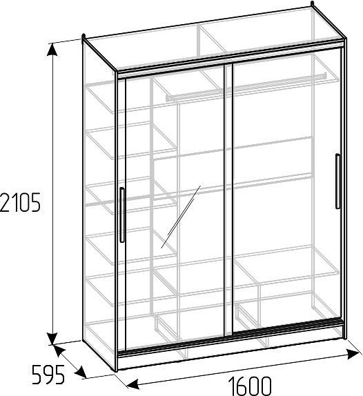 Шкаф-купе Глазов-Мебель Strike 00-00014157