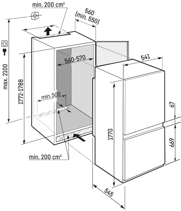 Встраиваемый холодильник Liebherr ICNSe 5123 Plus NoFrost