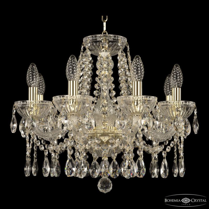 Подвесная люстра Bohemia Ivele Crystal 5413 5413/8/165 G Clear/M-1G