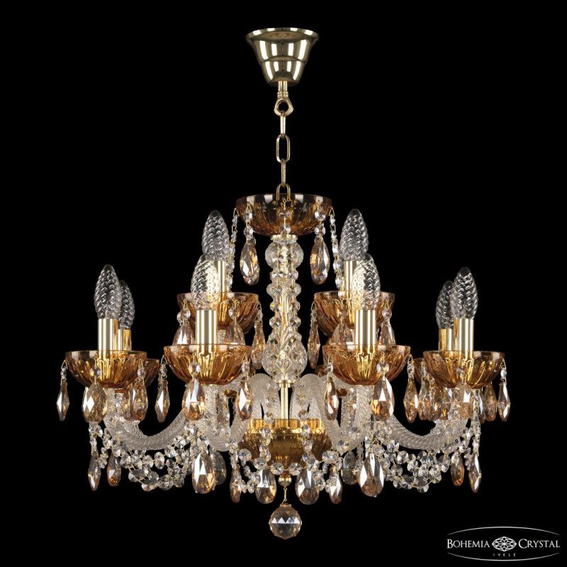 Подвесная люстра Bohemia Ivele Crystal 5402 5402/8+4/195 G Amber/M-1H K721