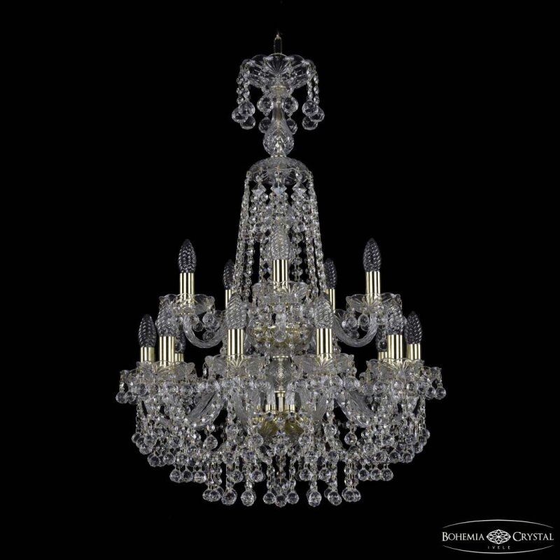Подвесная люстра Bohemia Ivele Crystal 1409 1409/10+5/195/XL-83/2d G