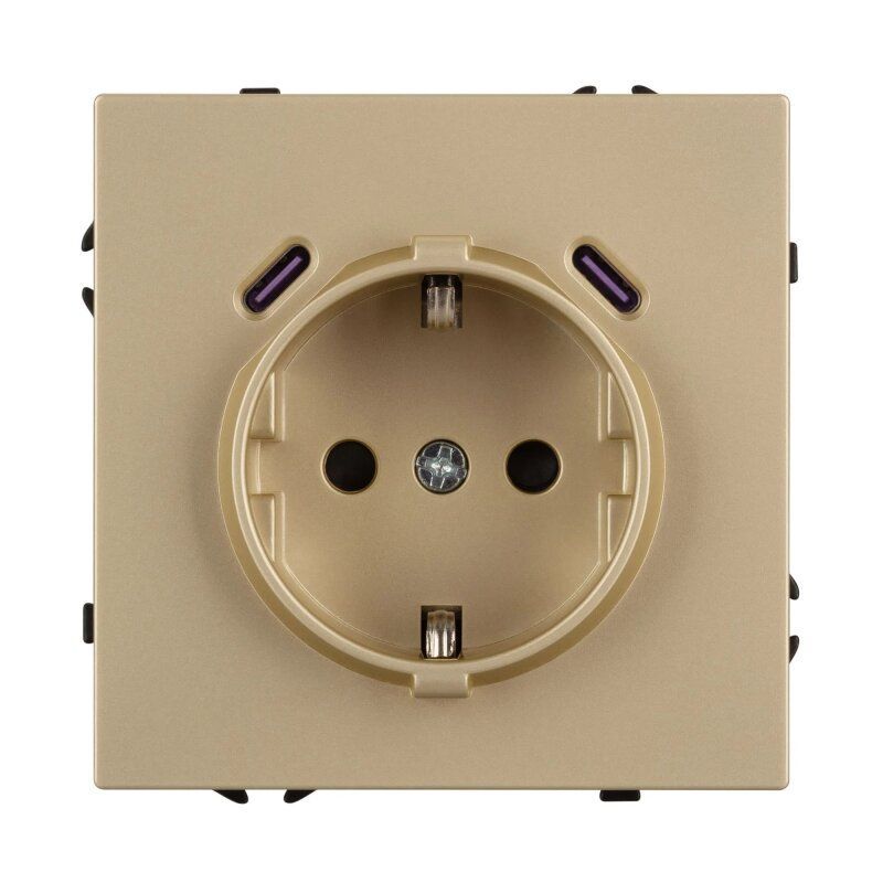 Розетка с заземлением и со шторкой и 2хUSB C, без рамки Arlight NOBE 061815(1)
