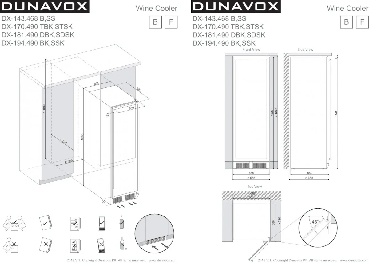 Винный шкаф Dunavox DX-143.468MB