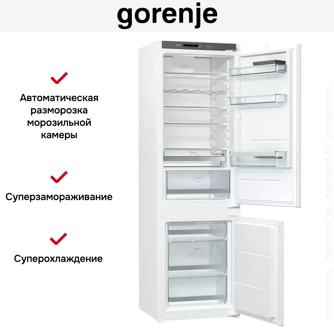 Встраиваемый двухкамерный холодильник Gorenje NRKI4182A1