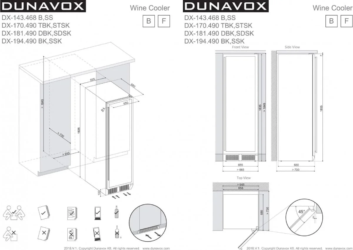 Винный шкаф Dunavox DX-194.490CK