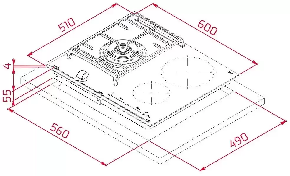 Варочная панель Teka HYBRID JZC 63312 ABN BLACK