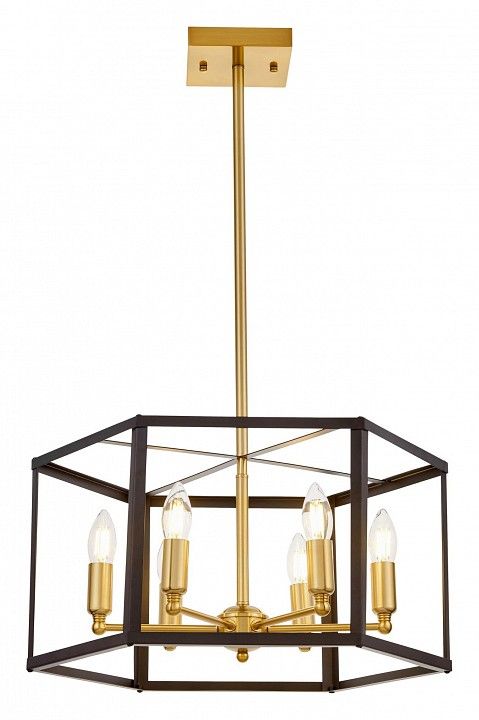 Люстра на штанге LUMINA DECO Lorton LDP 1142-6 BK+MD