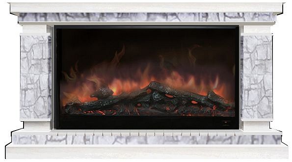 Комплект из электрокамина напольного и портала (143x45x82.5 см) Лорд Старый Город Premier S14 ЛО000074