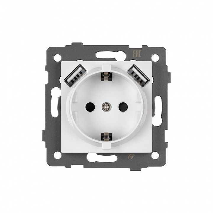 Розетка с заземлением и 2хUSB type A, без рамки Arlight SCT 049818