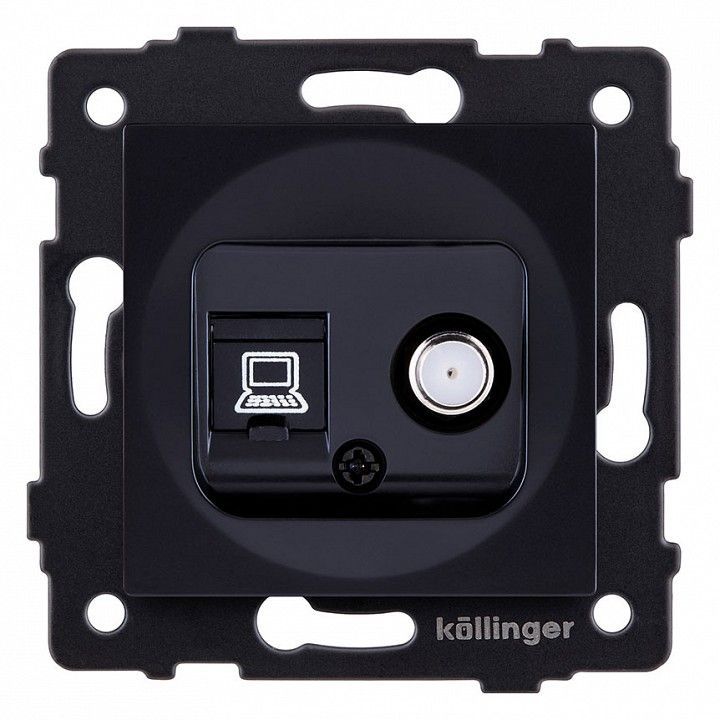 ТВ-розетка и SAT-розетка оконечная без рамки Kollinger  REA-014BK