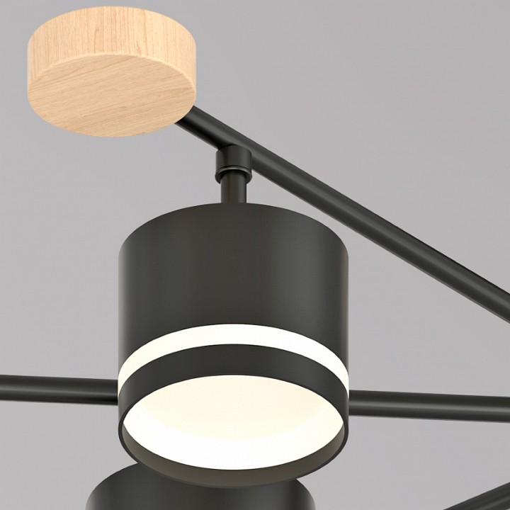 Люстра на штанге Reluce 78730 78730-0.3-08 GX53 BK+WOOD