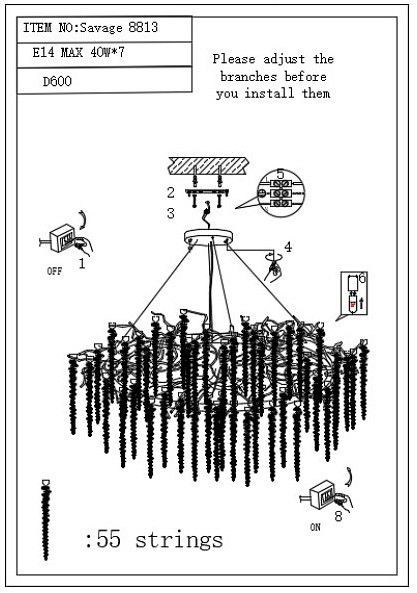 Подвесная люстра iLamp Savage 8813-D600 GD