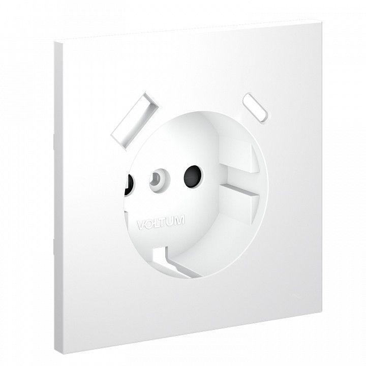 Накладка для розетки с заземлением и со шторками и 2хUSB type A и C Voltum S70 VLS001002