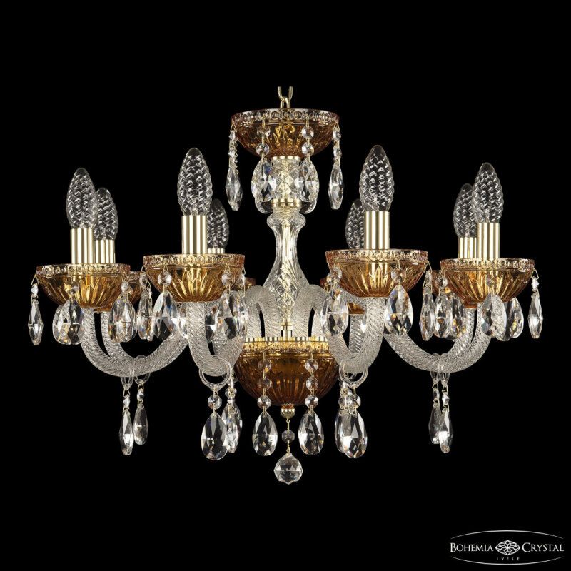 Подвесная люстра Bohemia Ivele Crystal 5417 5417/8/195 G Amber/M-1G