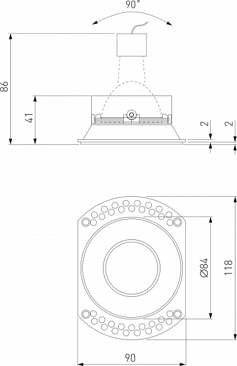 Встраиваемый светильник Elektrostandard Renzo a067524
