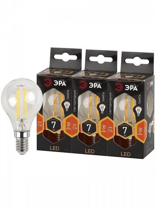 Лампа светодиодная Эра  E14 7Вт 2700K F-LED P45-7W-827-E14