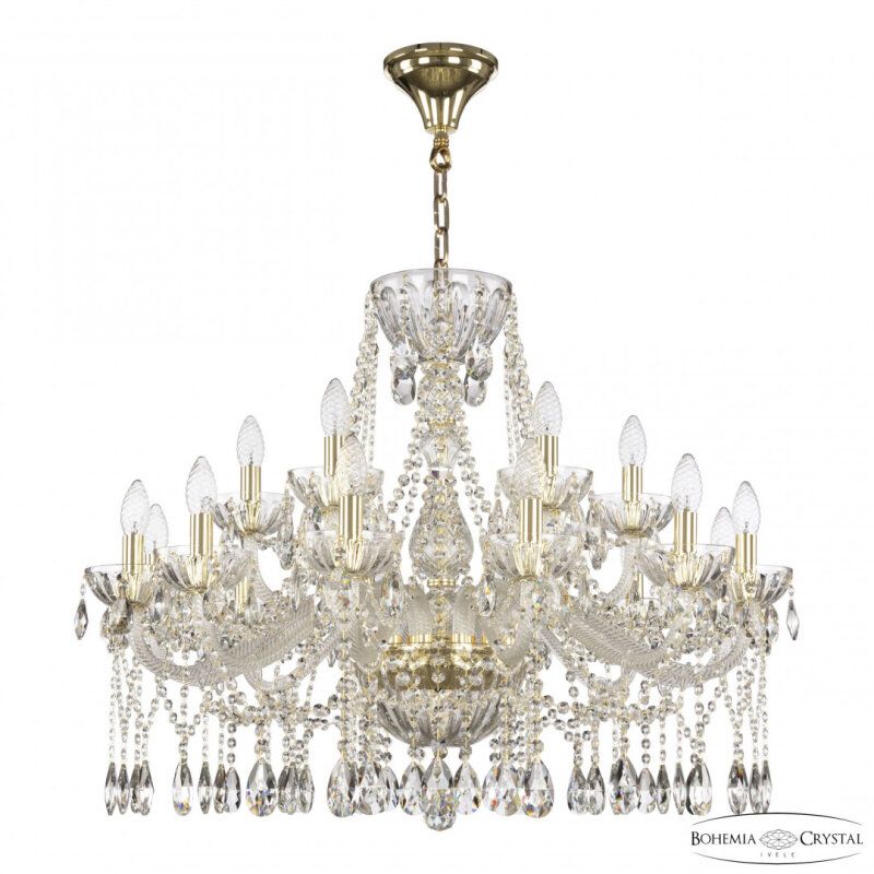Подвесная люстра Bohemia Ivele Crystal 5413 5413/12+6/300 G Clear/M-1H
