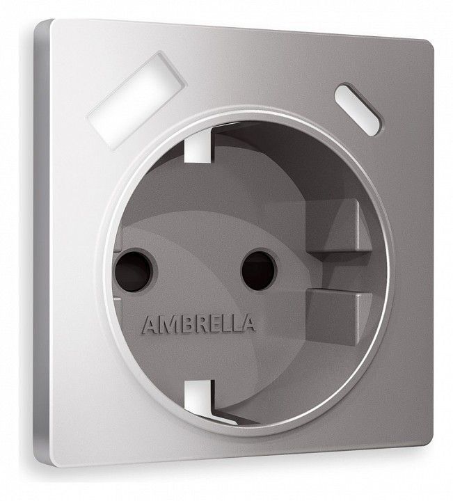 Накладка для розетки с заземлением и со шторками и 2хUSB type A и C Ambrella Volt ALFA AP5100