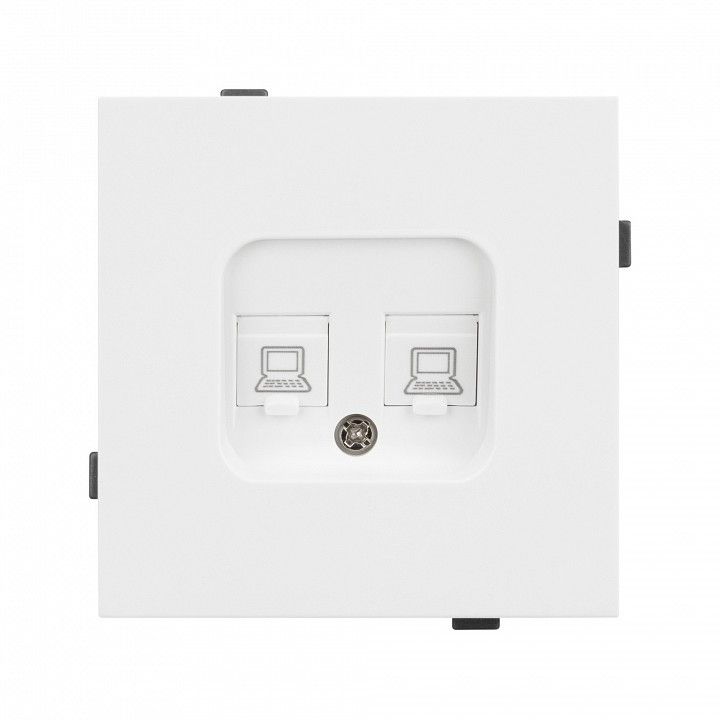 Розетка двойная Ethernet RJ-45 и со шторками, без рамки Arlight SCT-TENDO 054100