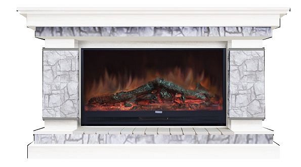 Комплект из электрокамина напольного и портала (143x45x82.5 см) Лорд Старый Город Premier S86 ЛО000015