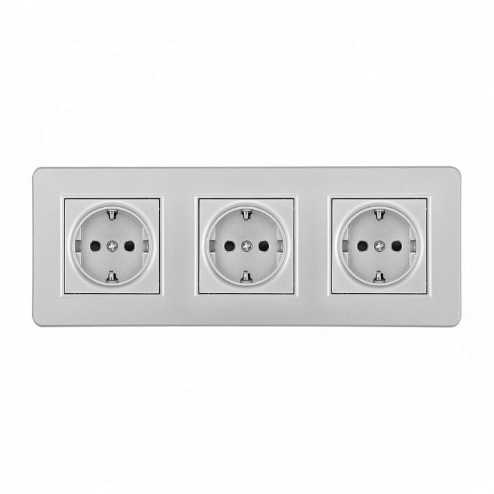 Розетка с заземлением и со шторкой Arte Milano SET16-3 SET16-3-40-1x3 silver