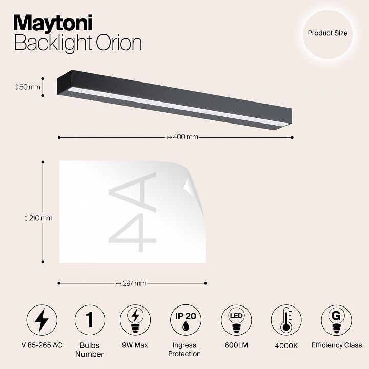 Подсветка для зеркала Maytoni Орион MIR011WL-L9B4K