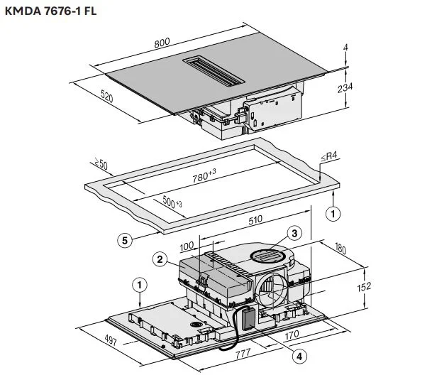 Варочная панель с вытяжкой Miele KMDA 7676-1 FL