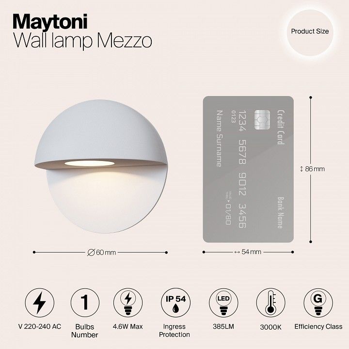 Накладной светильник Maytoni Меццо O033WL-L3W3K
