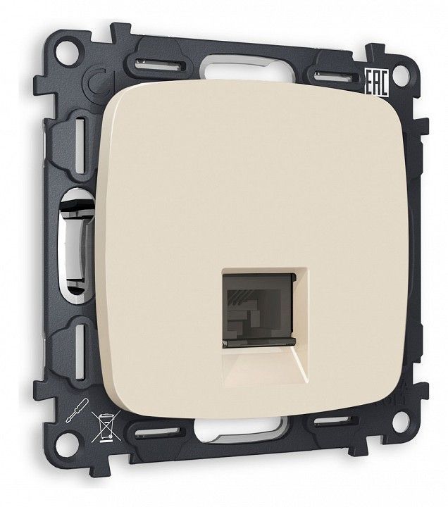 Розетка телефонная RJ-11 со штрокой, без рамки Ambrella Volt OMEGA MO332030