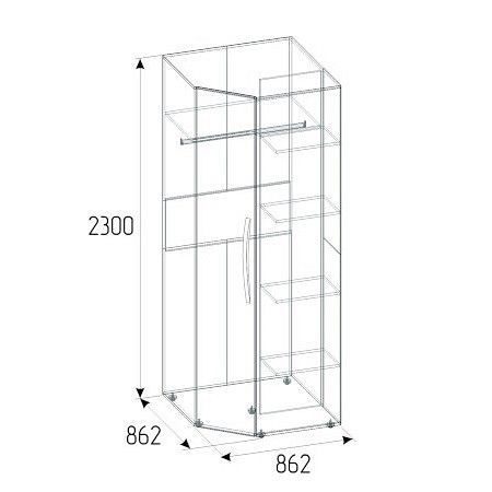 Шкаф платяной Глазов-Мебель Nature Н001736