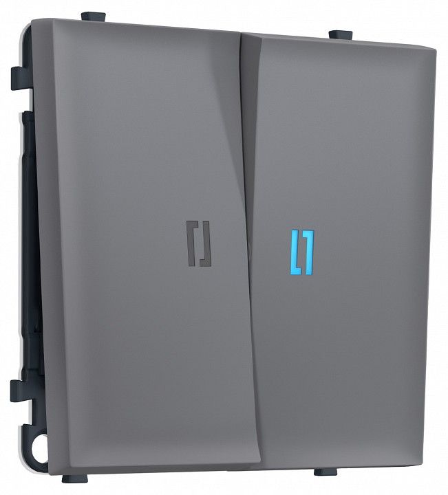 Выключатель самовозвратный двухклавишный с подсветкой, без рамки Ambrella Volt MS MS864060