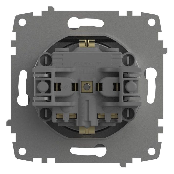 Розетка с заземлением с крышкой, без рамки Elbi Eleсtriс Zena Vega 609-011000-218