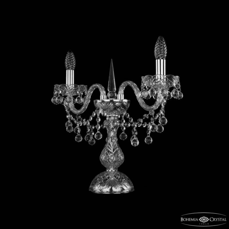 Настольная лампа декоративная Bohemia Ivele Crystal 1409 1409L/2/141-39 Ni