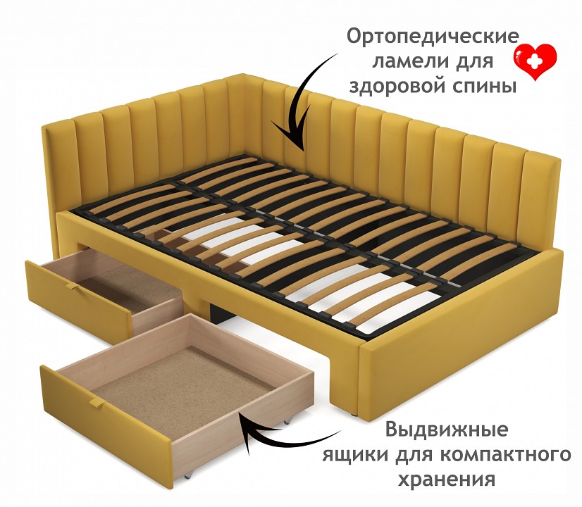 Кровать полутораспальная Milena 2000x1200