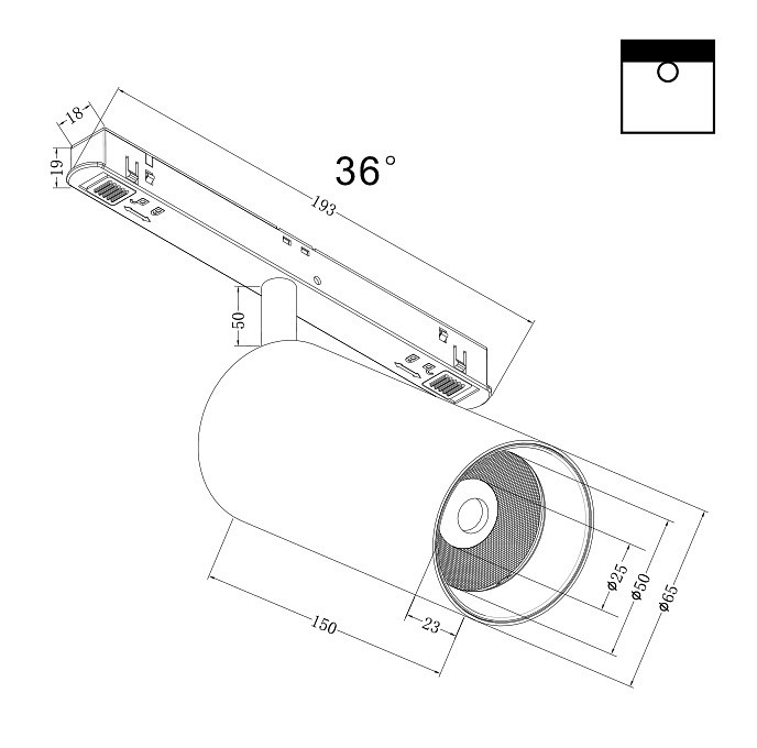 Светильник на штанге Maytoni Technical Focus LED TR032-4-20W3K-M-DS-B