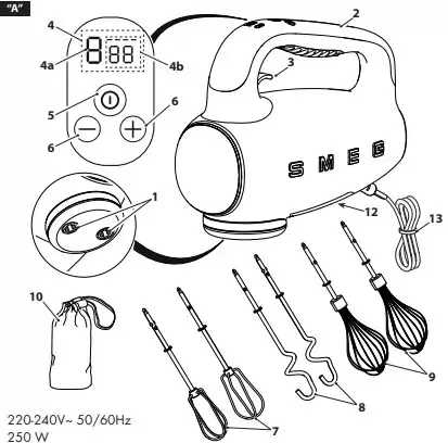 Ручной миксер Smeg HMF01PBEU