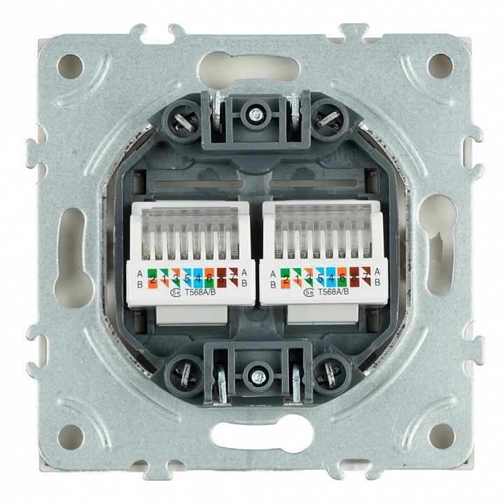 Розетка двойная Ethernet RJ-45 без рамки Stekker Эмили 49900