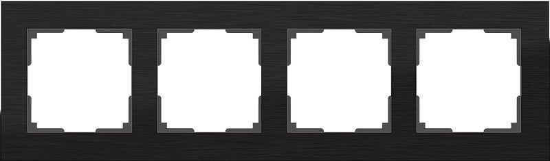Рамка на 4 поста Werkel Aluminium (черный алюминий) W0041708