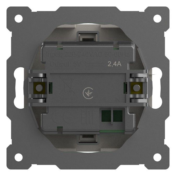 Розетка 2хUSB type A без рамки Elbi Eleсtriс Zena Vega 609-010200-143