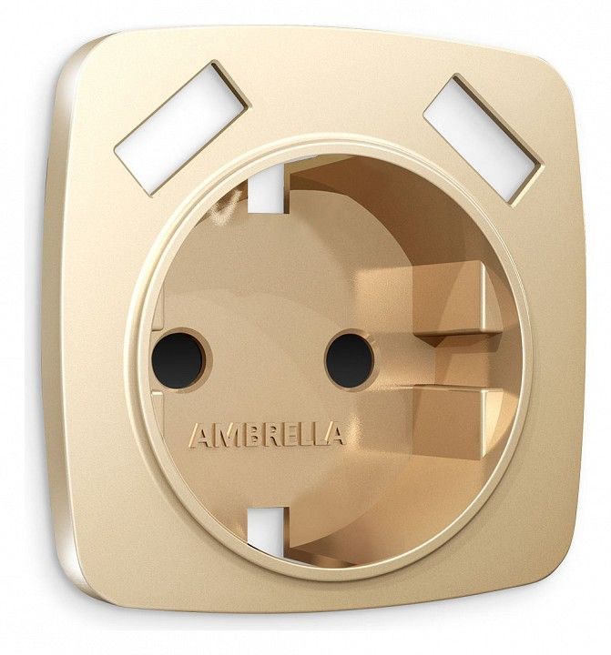 Накладка для розетки с заземлением и со шторками и 2хUSB type A Ambrella Volt OMEGA OP6090