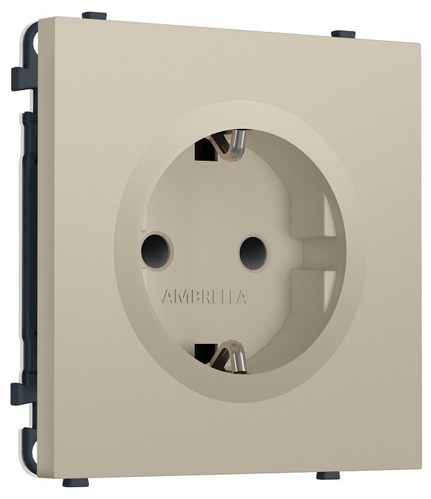 Розетка с заземлением и со шторкой, без рамки Ambrella Volt MS MS347010