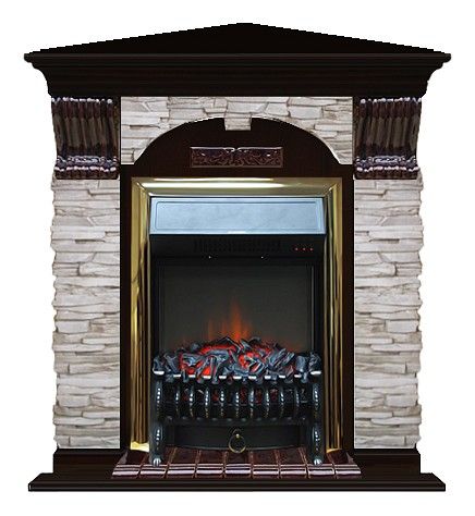 Комплект из электрокамина напольного и портала (106.5x81x98 см) Арочный Мисхор угл. Fobos BR АРУ00102