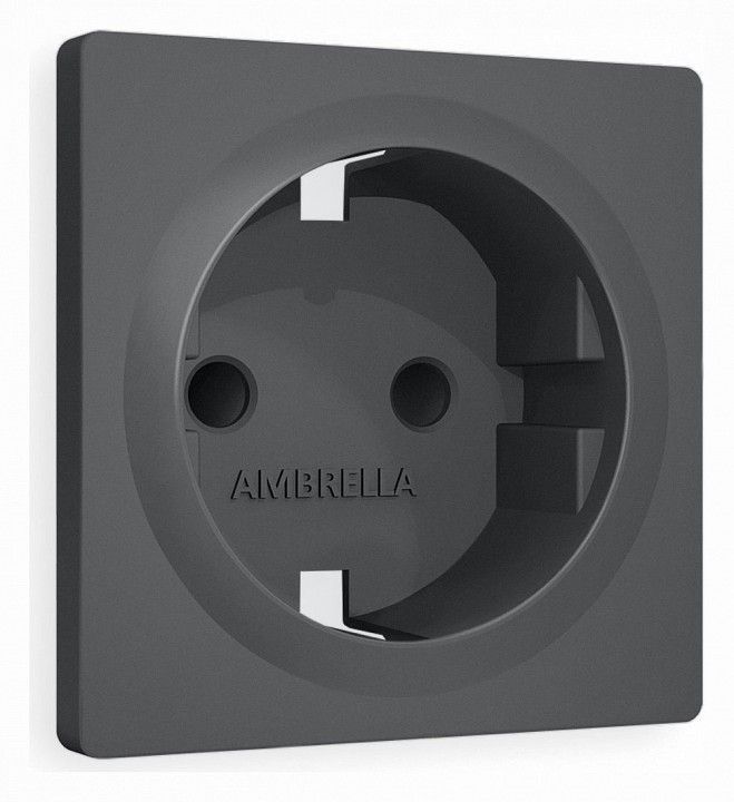 Накладка для розетки с заземлением и со шторками Ambrella Volt ALFA AP9070